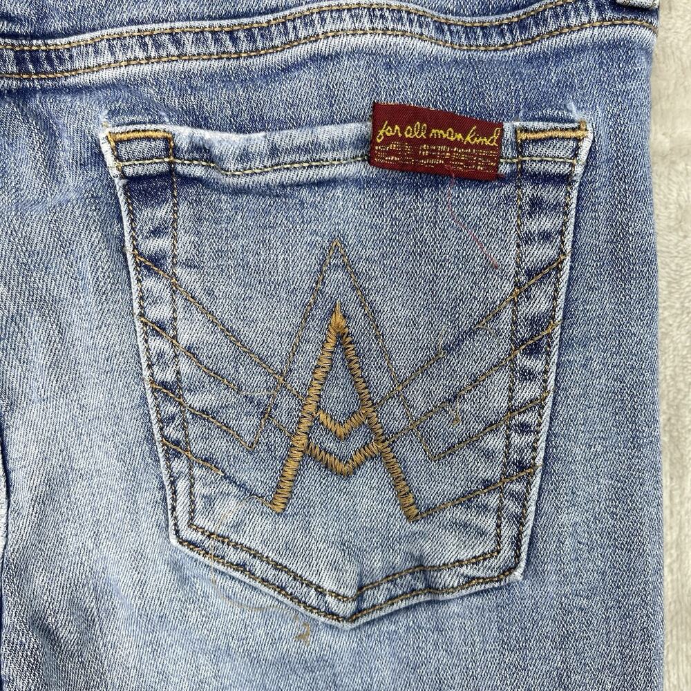 7 for All Mankind B (Air) A Pocket Size 26 Denim Jeans Flared Y2K Embroidered - Picture 7 of 15